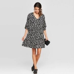 Universal‎ Thread Black Cream Abstract Mini Dress Size Medium